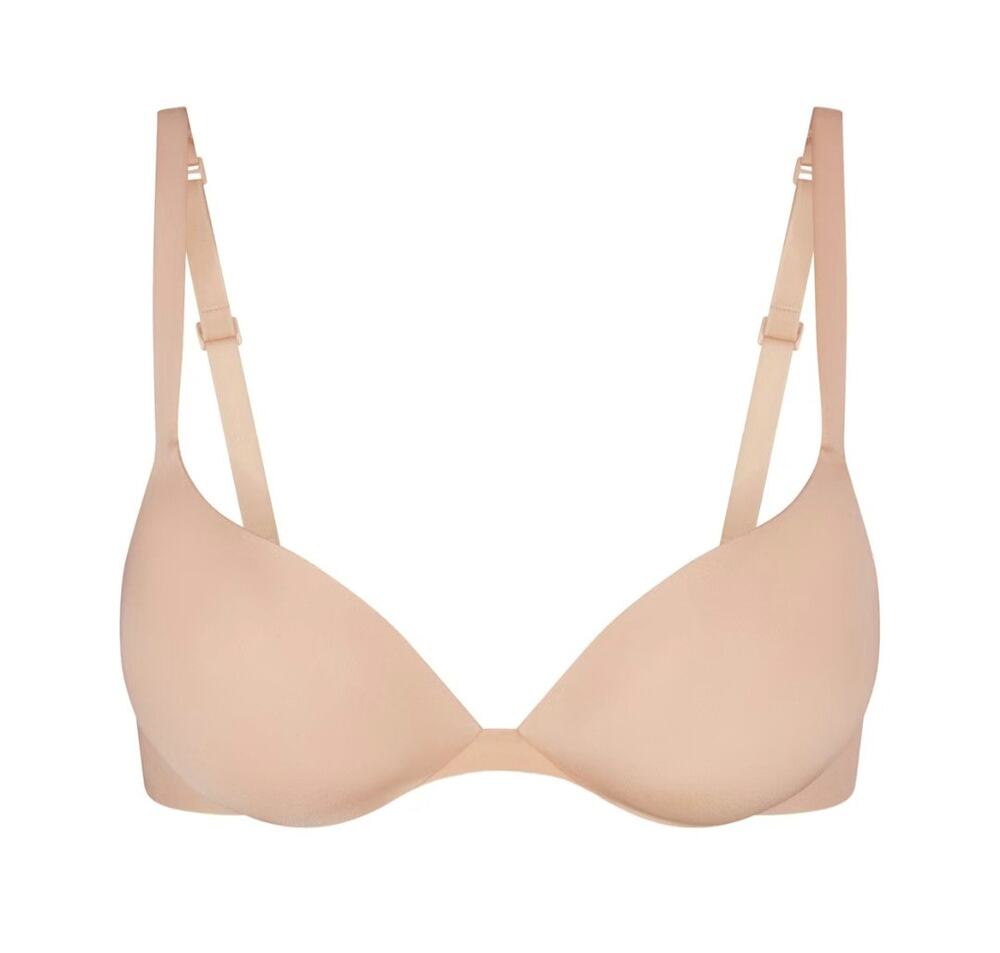 SKIMS Ultimate Push Up Plunge Bra Mica Neutral Brown Smooth Underwire 36D NWT